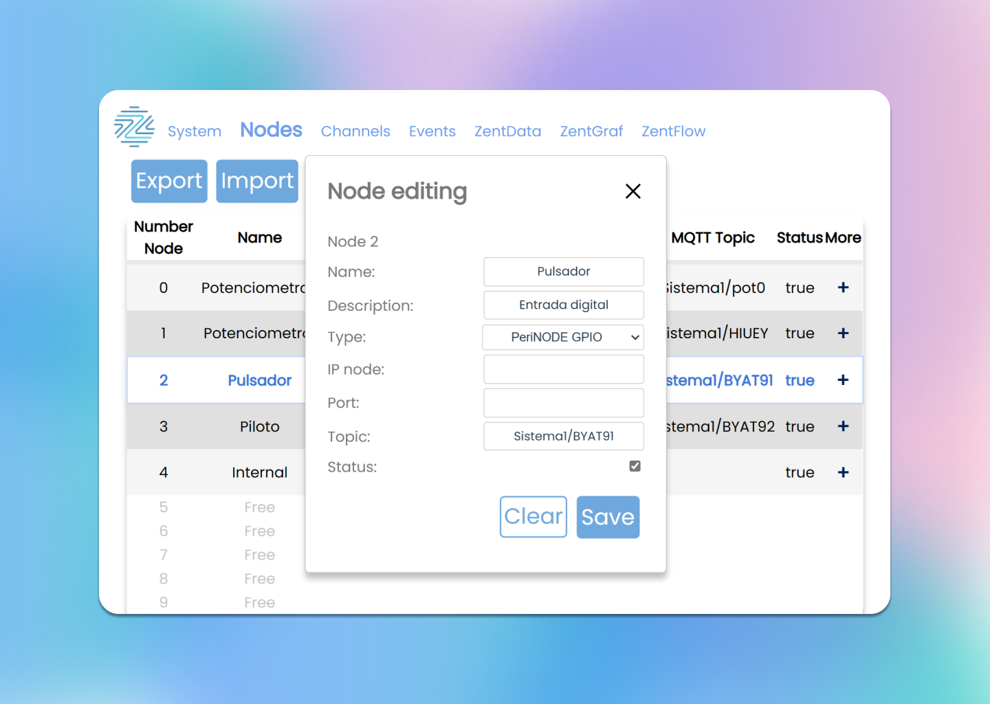 node modal popup