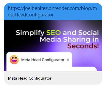  Meta Head Configurator card seo Share 